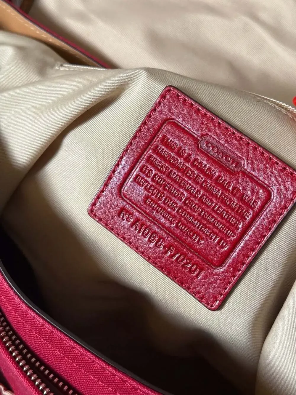 coach heritage stripe canvas messenger bag red f10220 crossbody shoulder bag